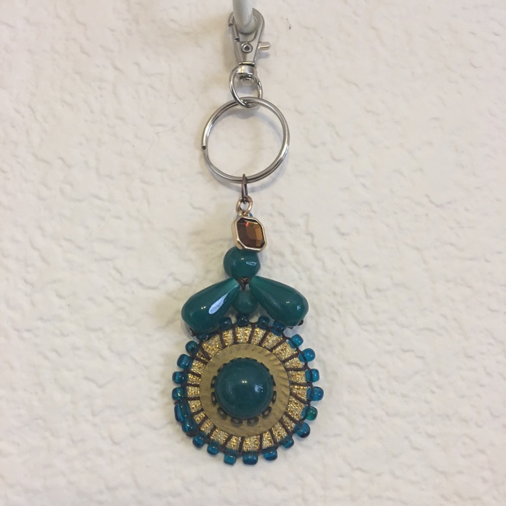 Vintage repurpose salvaged estate gem keychain